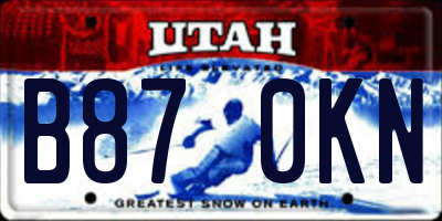 UT license plate B870KN