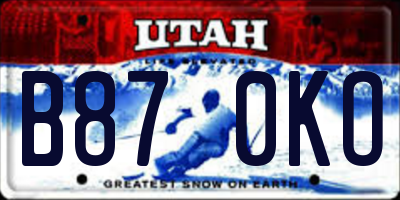 UT license plate B870KO