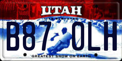 UT license plate B870LH