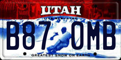 UT license plate B870MB