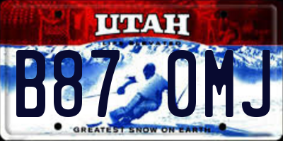 UT license plate B870MJ