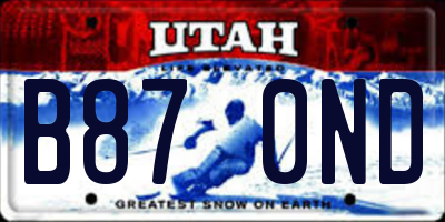 UT license plate B870ND