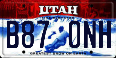 UT license plate B870NH