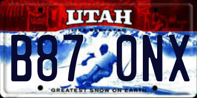 UT license plate B870NX