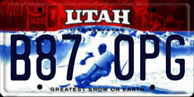 UT license plate B870PG