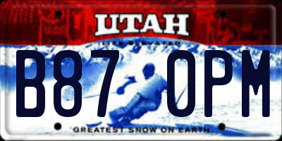UT license plate B870PM