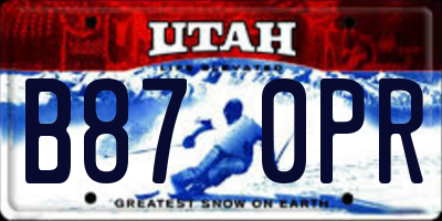 UT license plate B870PR