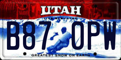 UT license plate B870PW