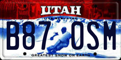 UT license plate B870SM