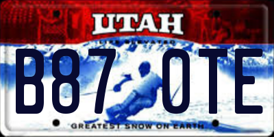 UT license plate B870TE