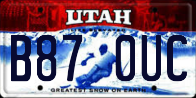 UT license plate B870UC