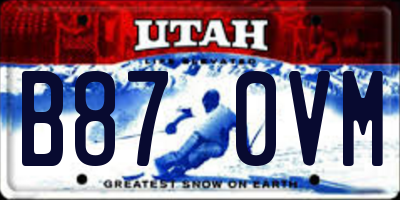 UT license plate B870VM
