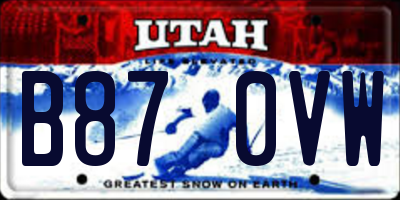 UT license plate B870VW