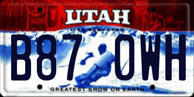 UT license plate B870WH