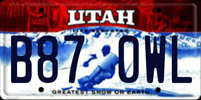 UT license plate B870WL