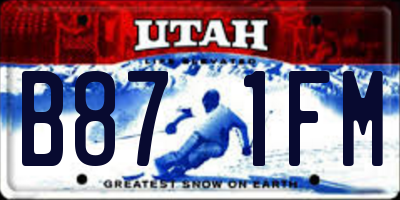 UT license plate B871FM