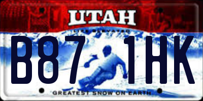 UT license plate B871HK