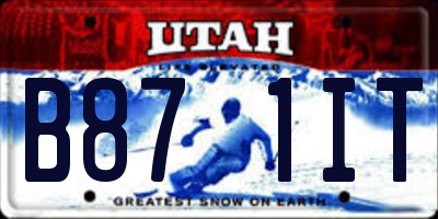 UT license plate B871IT