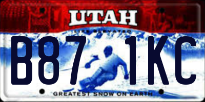 UT license plate B871KC