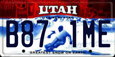 UT license plate B871ME
