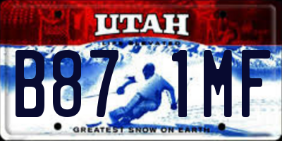 UT license plate B871MF