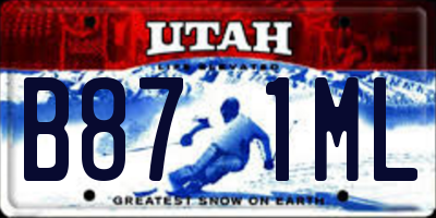 UT license plate B871ML