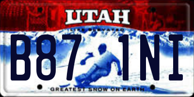 UT license plate B871NI