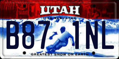 UT license plate B871NL