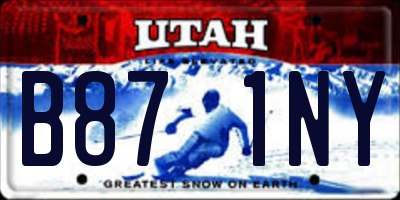 UT license plate B871NY