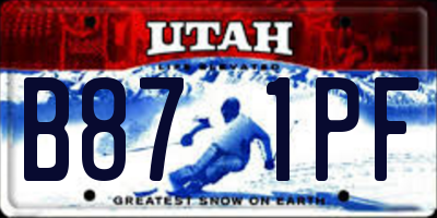 UT license plate B871PF