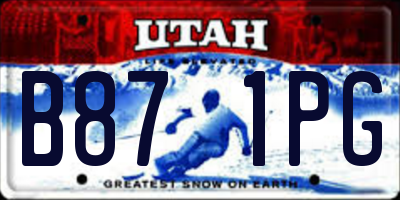 UT license plate B871PG
