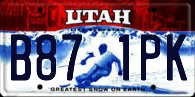 UT license plate B871PK