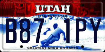 UT license plate B871PY
