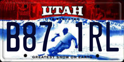 UT license plate B871RL