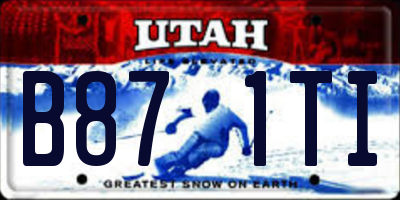 UT license plate B871TI