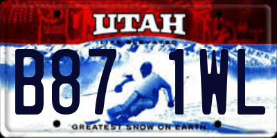 UT license plate B871WL