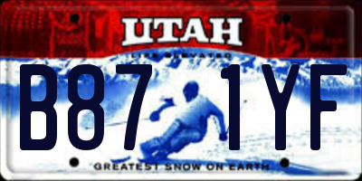 UT license plate B871YF