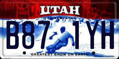 UT license plate B871YH