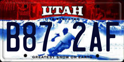 UT license plate B872AF