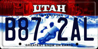 UT license plate B872AL