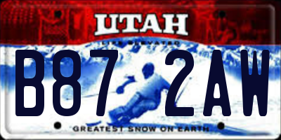 UT license plate B872AW