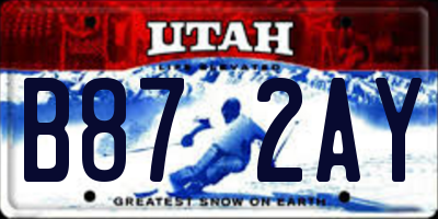 UT license plate B872AY