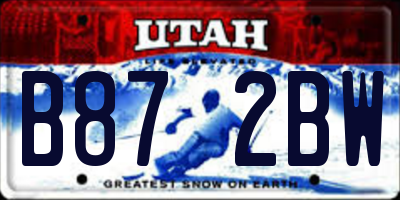 UT license plate B872BW