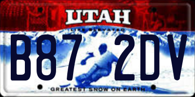 UT license plate B872DV
