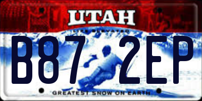 UT license plate B872EP