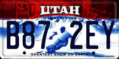 UT license plate B872EY