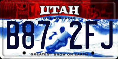 UT license plate B872FJ