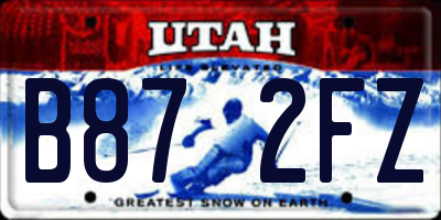 UT license plate B872FZ