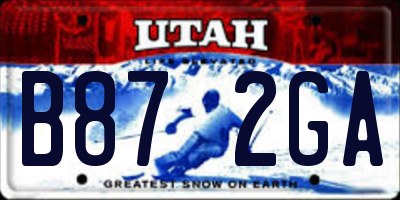 UT license plate B872GA