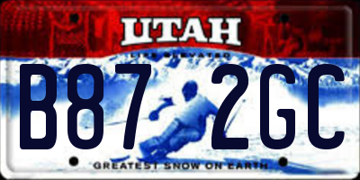 UT license plate B872GC